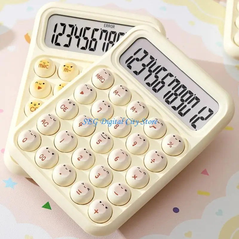 

U75B Calculator 12 Digit Cartoon Bread Mechanical Keyboard Desktop Calculator for Finance Accounting Working Professional