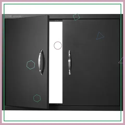 Outdoor BBQ Access Door 788x610mm Double Kitchen Door Flush Mount Stainless Steel for Island Grilling Station