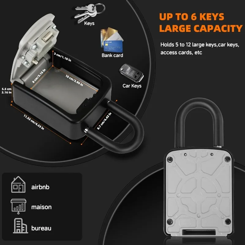 Key Safe Portable Wall Mounted with Removable Lock Box Suitable for Home Garage School Indoor and Outdoor Waterproof Key Cabinet