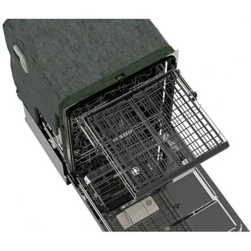 PMD4-SHARP 슬라이드인 식기세척기, 스테인리스 스틸 마감, 24인치 폭, 오염 감지 센서, 프리미엄 화이트 LED 내부 조명, 부드러운 슬라이드