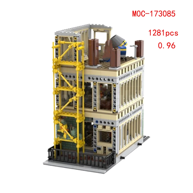 سبوت MOC- 173242 176790   مكعبات بناء مجمعة من الجسيمات الصغيرة، سلسلة الهندسة المعمارية الحضرية، زخرفة تجميع النماذج الإبداعية