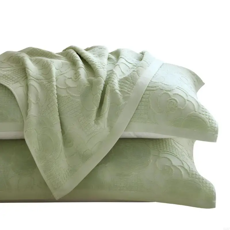 Pair of Cotton Jacquard Pillow Towels Enhances Softness Comfort Feel 55KF