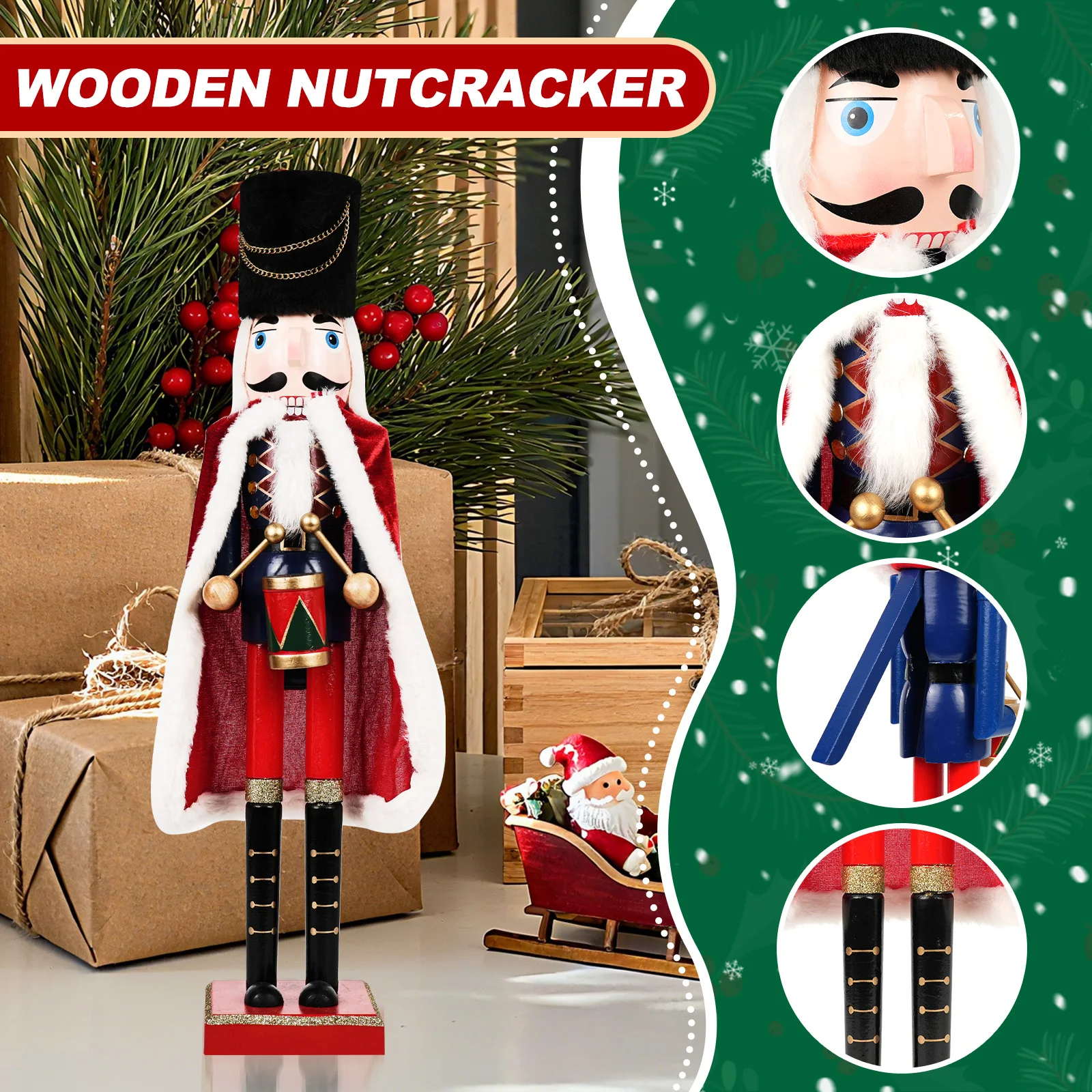 

Wooden Nutcracker Soldier Puppets, Perfect for Christmas Table Centerpieces, Mantel Decor, and Holiday Gift Exchange