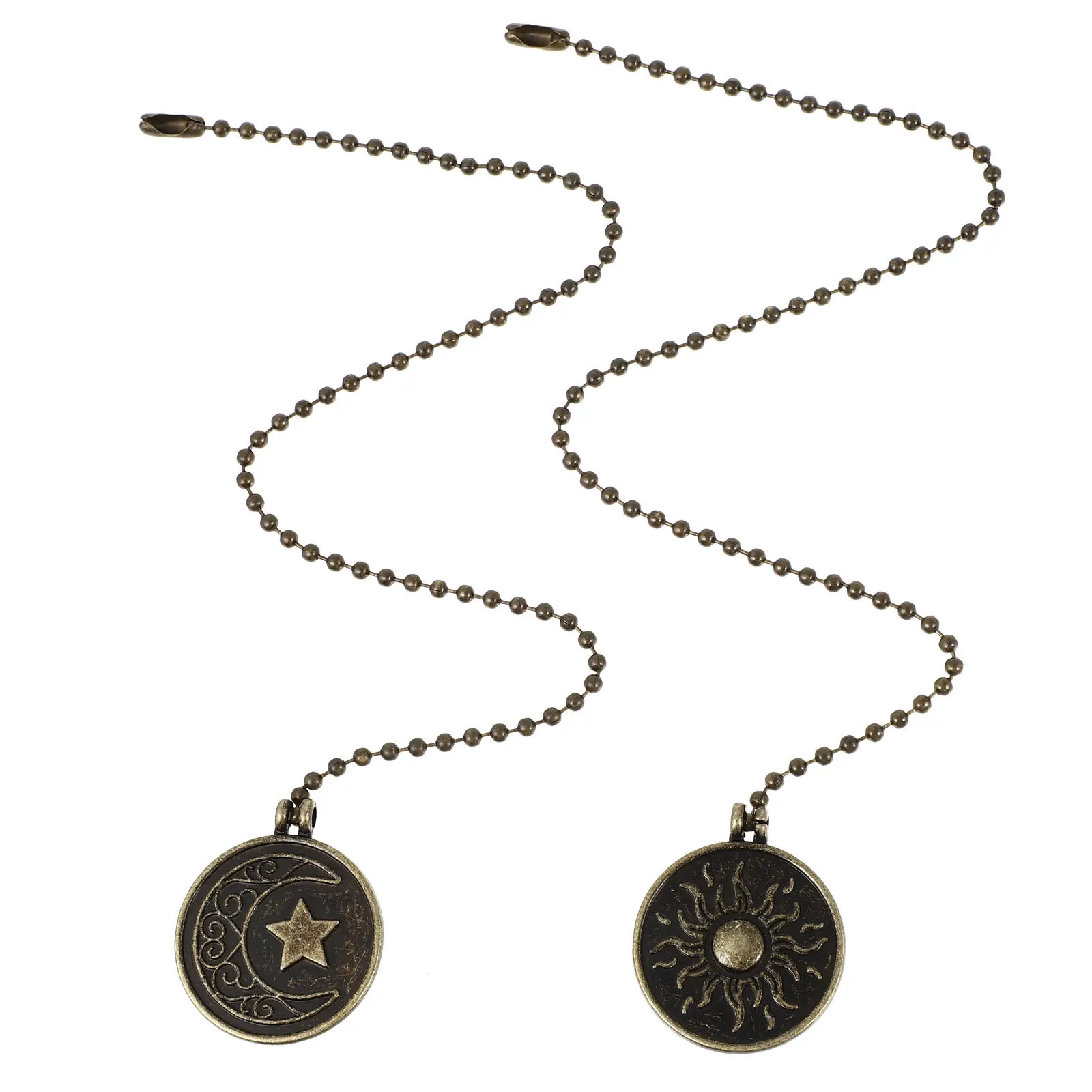 

2Pcs Ceiling Fan Pull Chains Zinc Alloy Pendant Retro Light Hanging Decoration Accessory for Ceiling Lamps Light Accessory