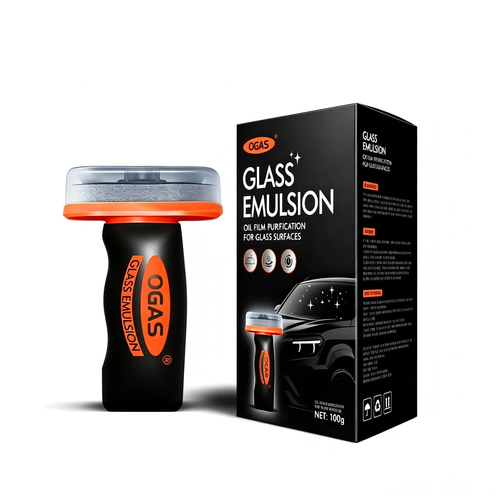 Car Glass Oil‑Film Remover Handheld Tool, Upgraded Windshield Cleaner, Remove Smudges & Oil Film, Improve Driving Clarity