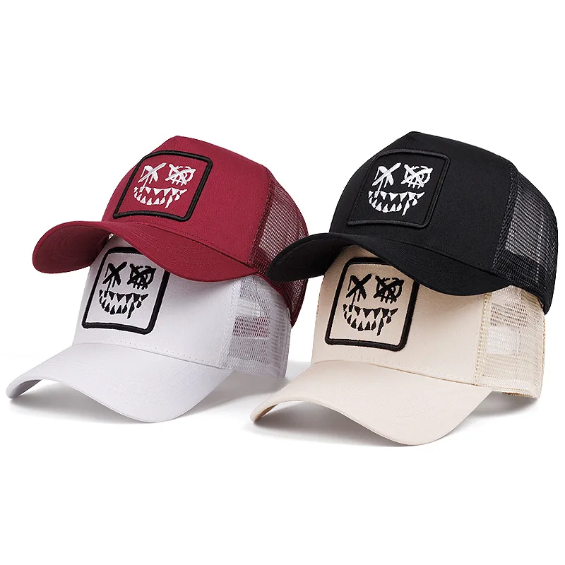 

Patterned breathable mesh baseball cap versatile sunscreen sports big head circumference ducked tongue hat