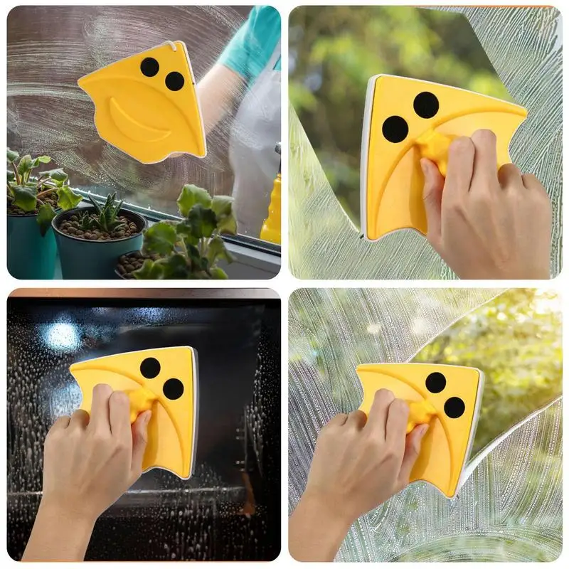 Double-Side Magnetic Glass Cleaner Window Wiper Household Window Cleaner Tool for Cleaning Window Thicknesses from 3-8mm
