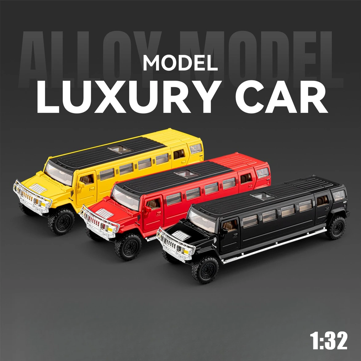 1:32 H2 Extended Simulation Alloy Car Model Toys Sound and Light Series Cars Birthdays Collection Gifts Collection