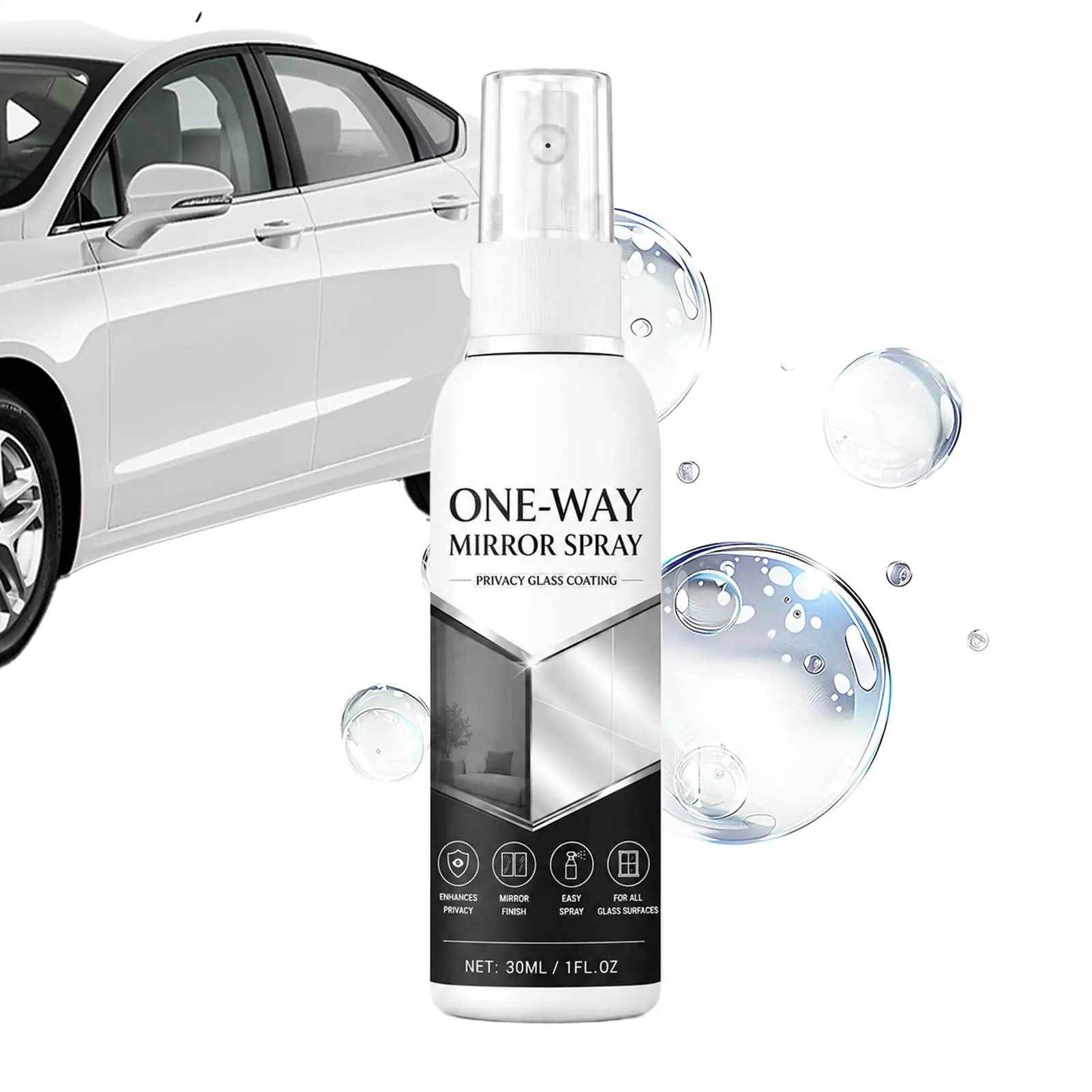 Frosted Glass Spray 30ml Temporary Removable Window Privacy Coating Frost Effect Spray for Car Home Bathroom Sliding Doors