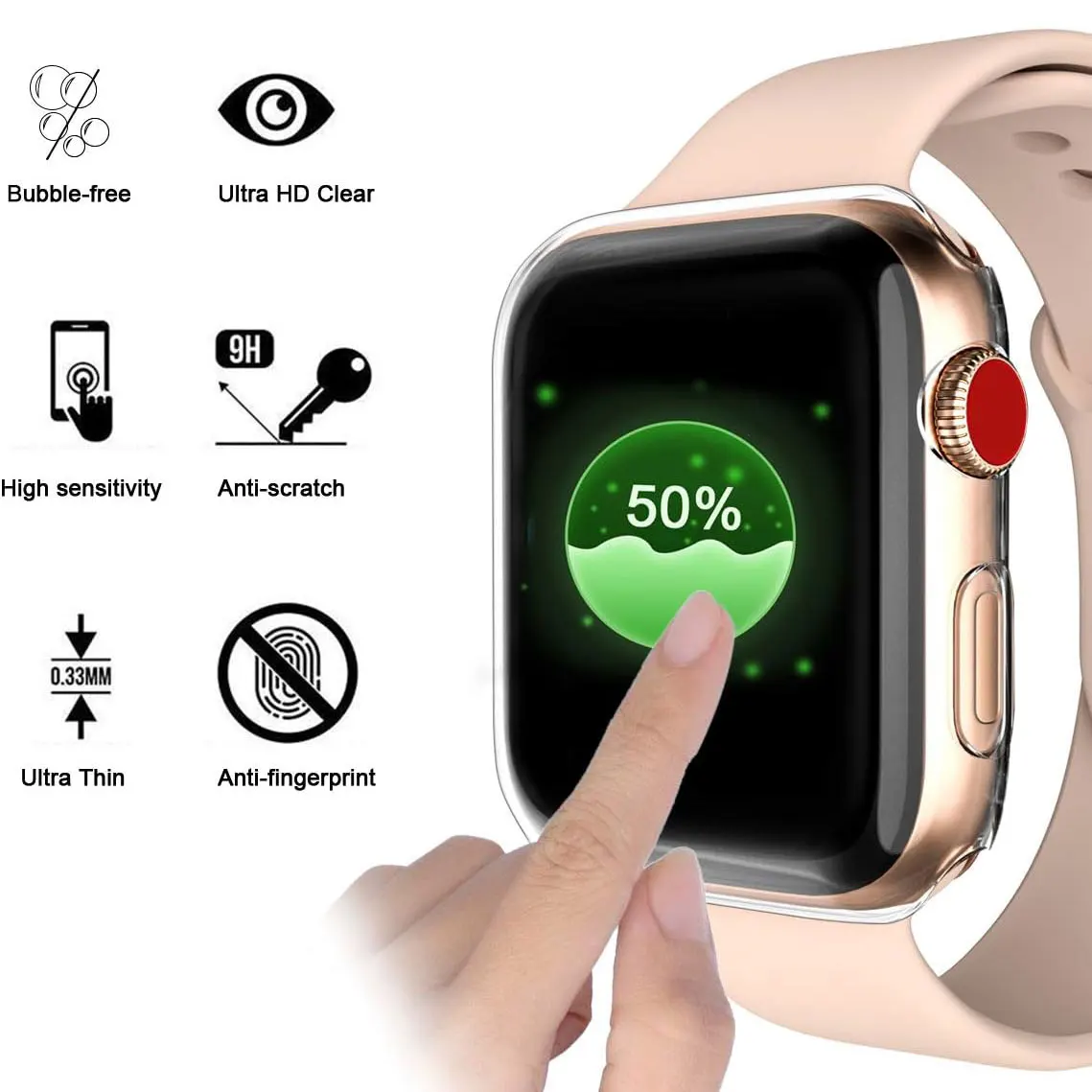 Screen Protector Cover For Apple Watch 45mm 41mm 44MM 40 42MM 38MM TPU Bumper Accessories iwatch Series Ultra 9 8 7 SE 6 5 3 2 1