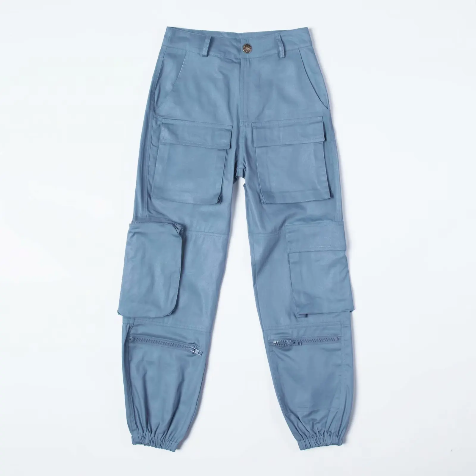 Vintage ladies black cargo pants women pockets loose pants joggers baggy trousers women korean streetwear