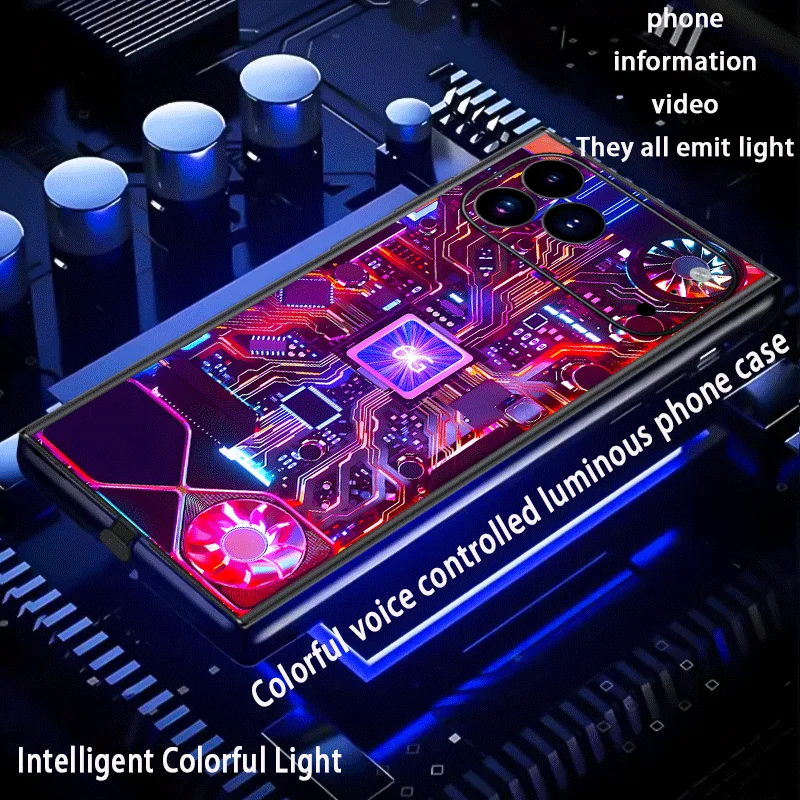 Illuminate Color LED Light Phone Case For Samsung S26 Ultra S25 S24 FE S22 S23 Plus Z flip 8 7 6 S27 Circuit Glass Phone Cover