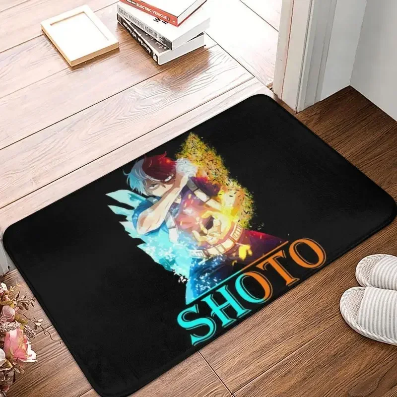 Shoto Todoroki Fire And Ice Front Door Mat Indoor Waterproof Anime Manga My Hero Academia Doormat Floor Bath Entrance Rug Carpet