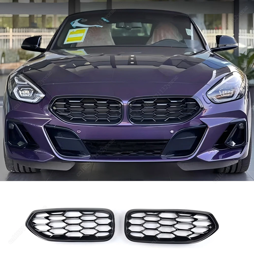 

For BMW Z4 G29 20i 30i M40i 2019-2026 All Black Meteor Car Front Bumper Kidney Grill Grilles ABS Gloss Black Bodykits Tuning