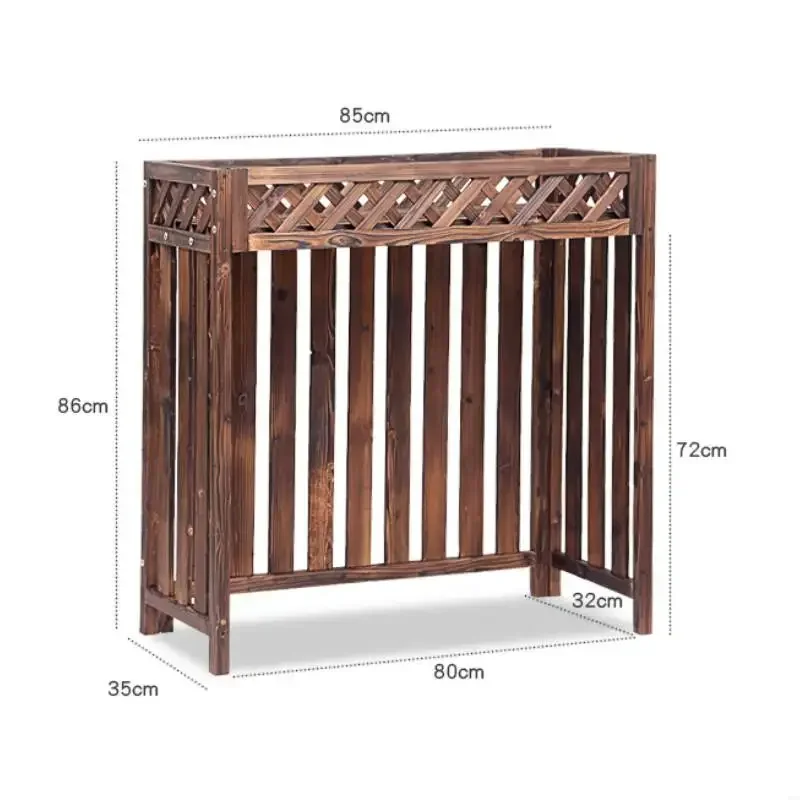 Outdoor AC Unit Rack Decorative Flower Stand Balcony Air Conditioner Cover Host Shelter with Ornamental Design