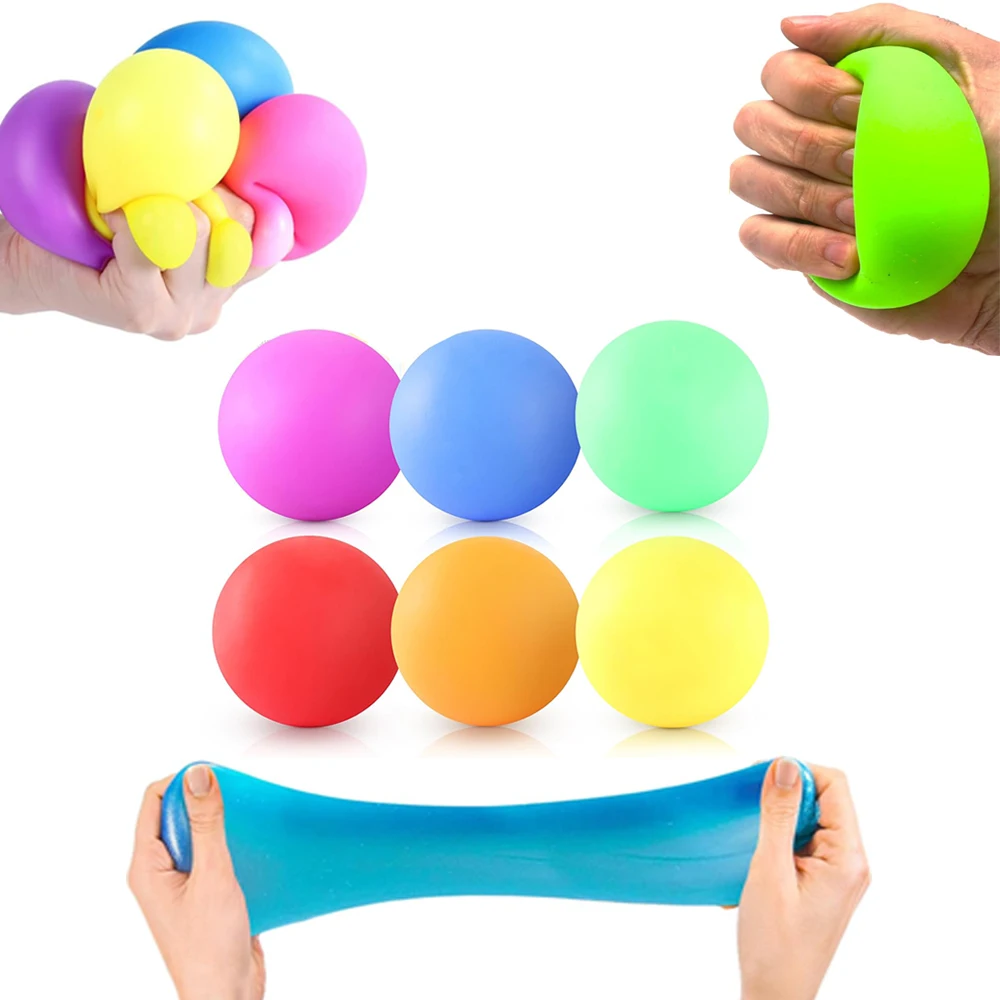 Squishy Stress Balls Resistance Fidget Toys Sensory Stress Relief Hand Therapy Toys Rebound Pinch Squeeze Ball for Kids Adults