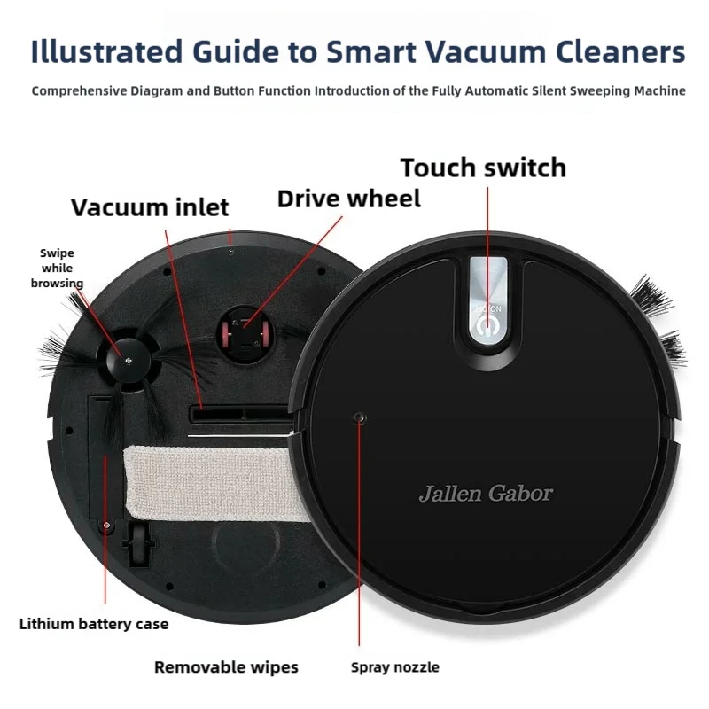 Высокоэффективный бытовой робот-пылесос с питанием от USB, УФ-свет, автоматический робот-пылесос для подметания и мытья полов