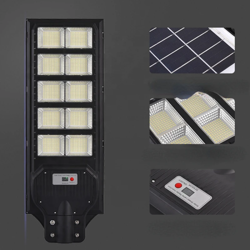 AORUITAI Remote Control IP65 ABS Lamp 200Watt 400Watt 600Watt Solar Powered Led Street Light