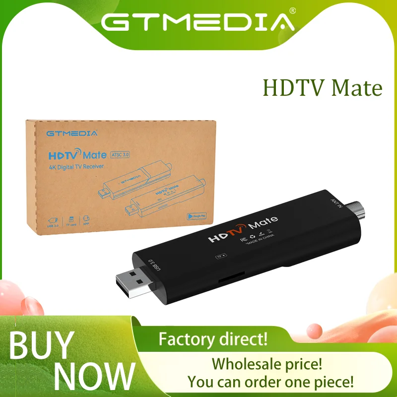 

GTMEDIA HDTV Mate ATSC 3.0 TV Stick 4K UlHD USB Tuner Stick Devices TV Dongle Compatible With ATSC1.0/ATSC3.0 Support US、Kr