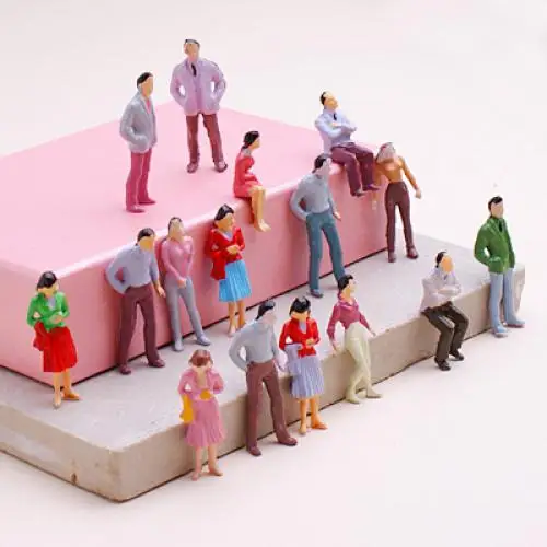 100x Painted Figures People Model 1:50 Fit O Scale Train Layout