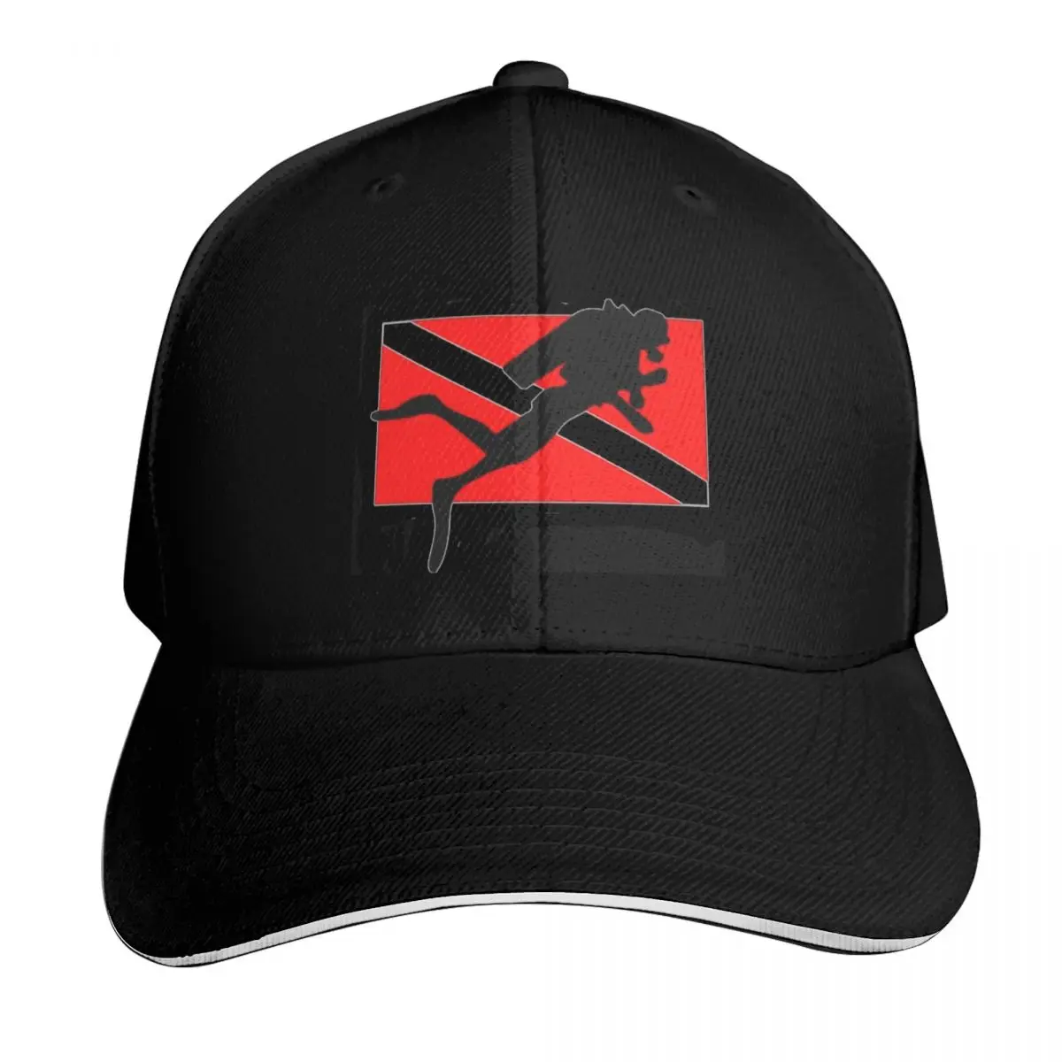 Scuba diver flag Baseball Cap Cotton Twill Breathable Contrast Two Tone Brim Snapback Flat Bill