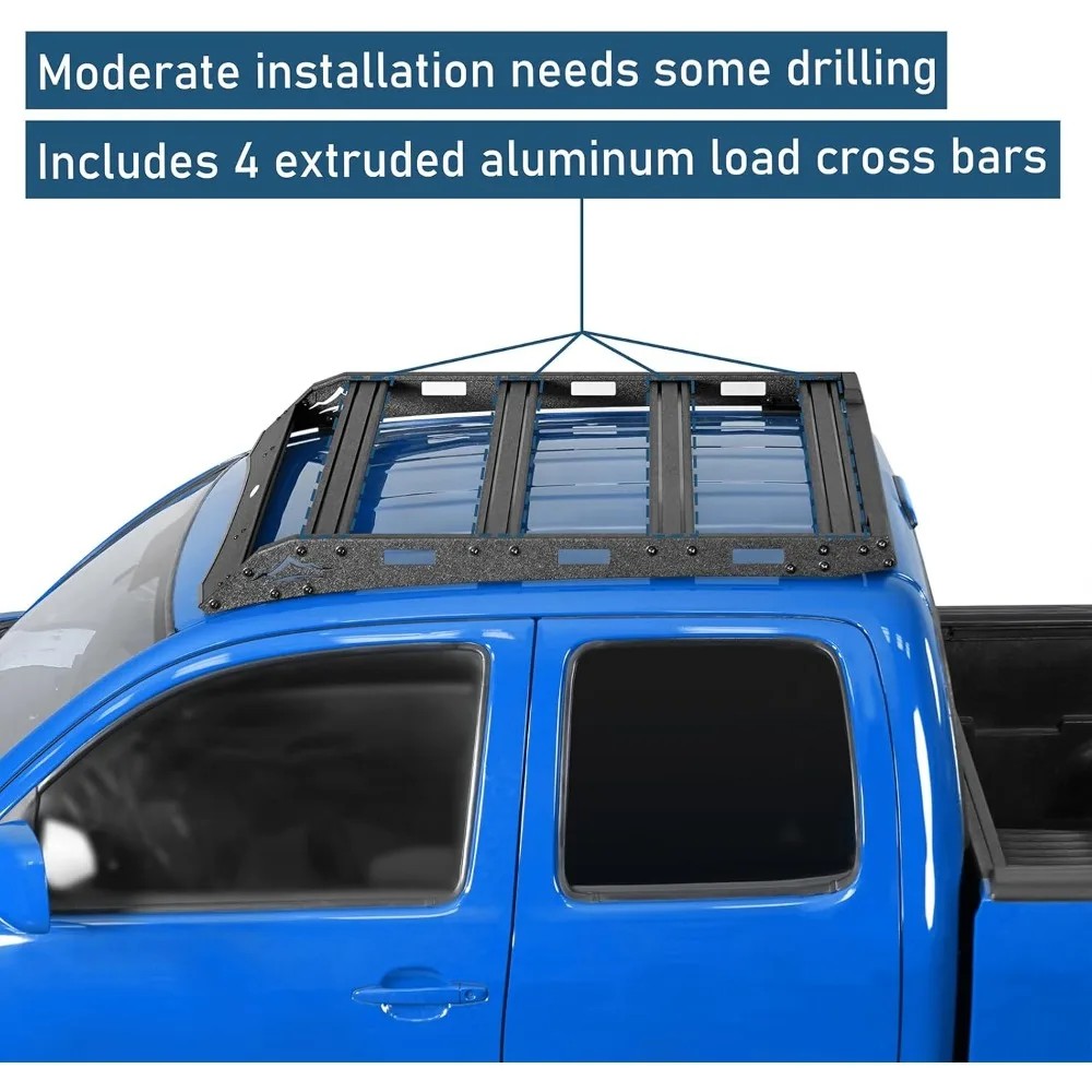 U-Box الوصول الكابينة تاكوما حامل سقفي العلوي البضائع العارضة الناقل سلة الأمتعة لتويوتا تاكوما 2005-2023 2nd 3rd الجنرال بيك اب شجرة #5