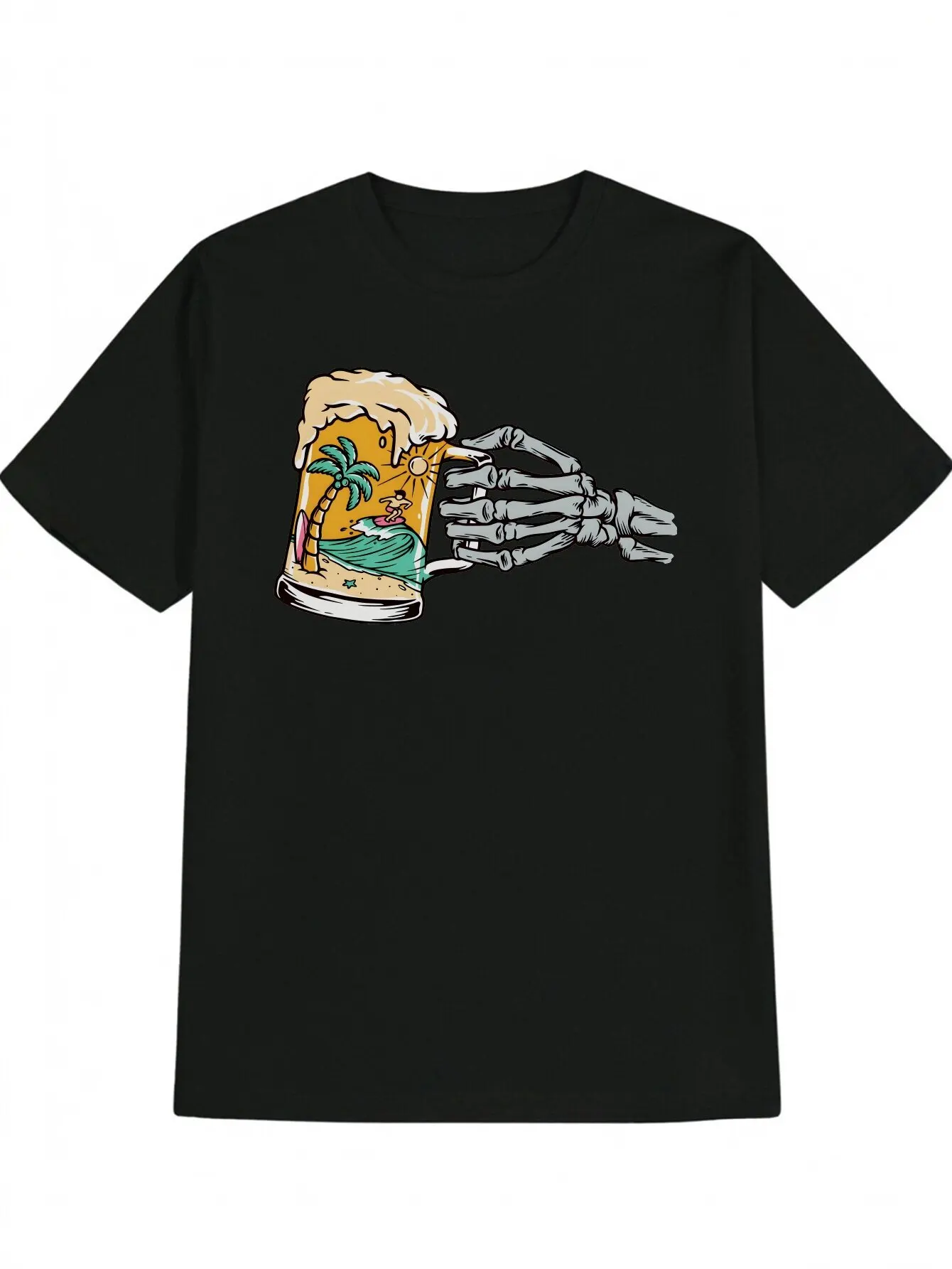 

Веселый скелет, графический принт, летние, осенние и зимние мужские и женские футболки из чистого хлопка, с короткими рукавами, роскошные уличные футболки