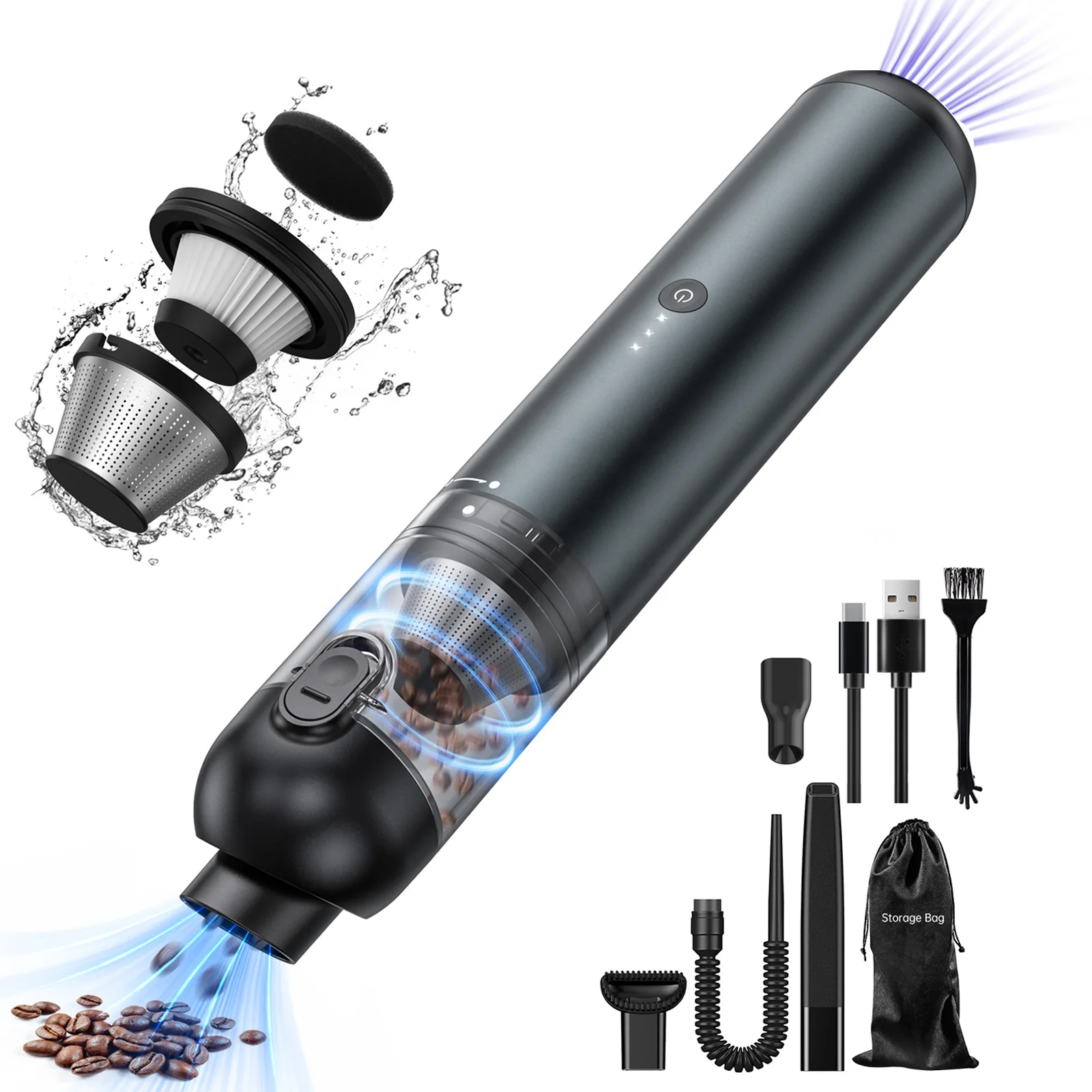 16000Pa Brushless Motor 8000mah Portable Vacuum Cleaners Floor Care Blower Pump Vaccum Car Home Nozzle Sets Office Camping