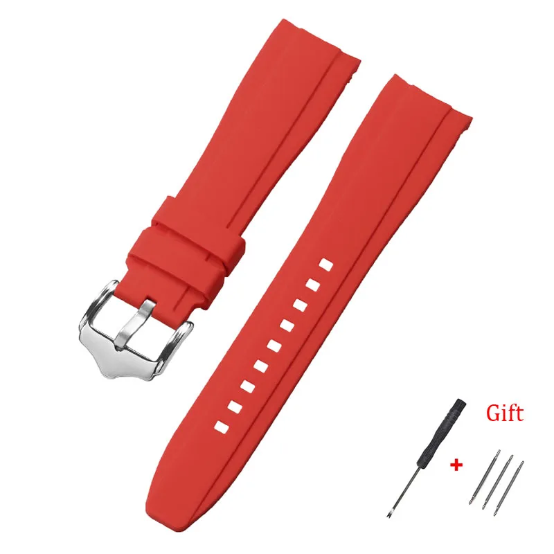 20 mm 22 mm Kautschukarmband, hochwertiges Silikon-Uhrenarmband mit gebogenem Ende für Swatch für Omega Moonswatch-Armband, wasserdichtes Armband
