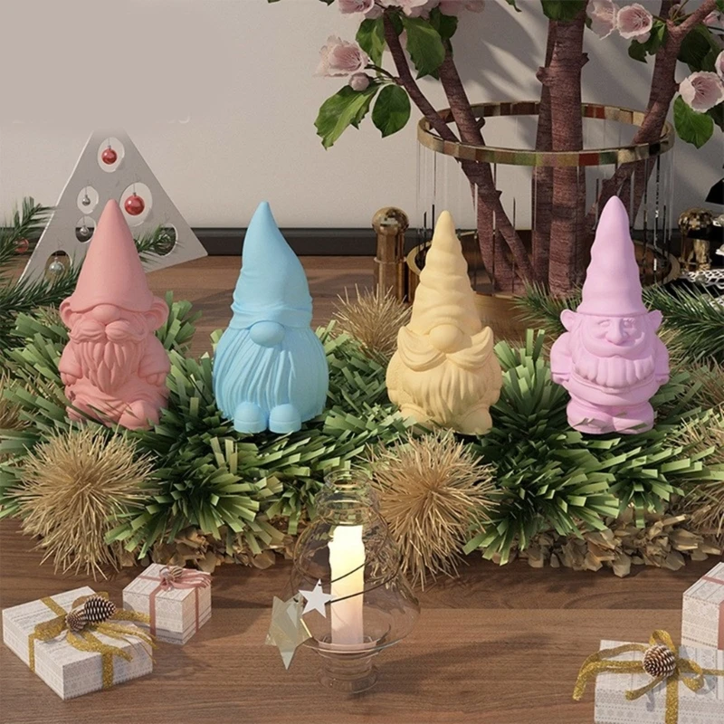 Molde silicone gnome exclusivo decoração anão molde sem rosto ornamento anão molde fundição presente artesanal para