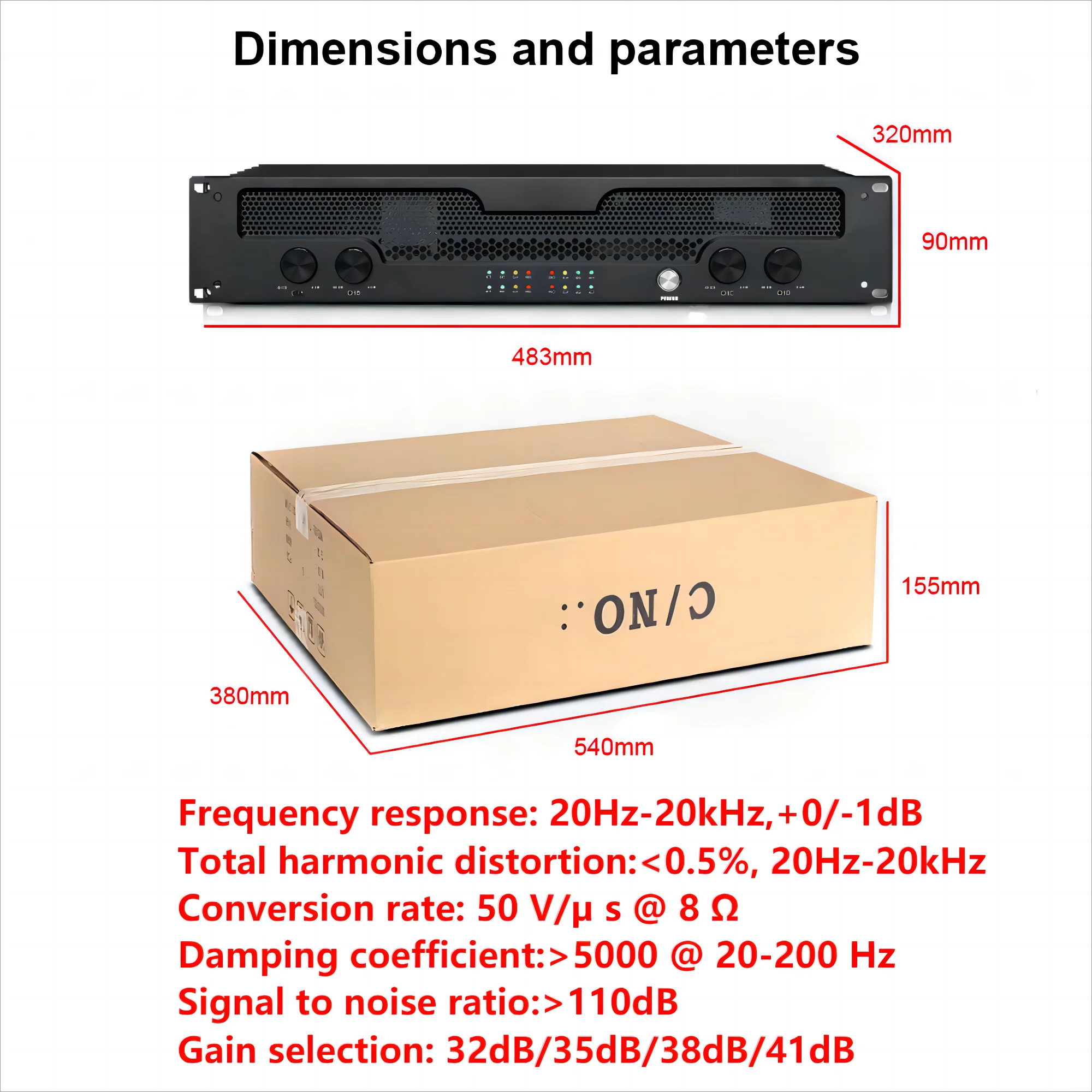 DM Professional 4 Channel Class d 2U Digital Audio Power Amplifier Sound Equipment for Outdoor Stage Performance KTV Conference