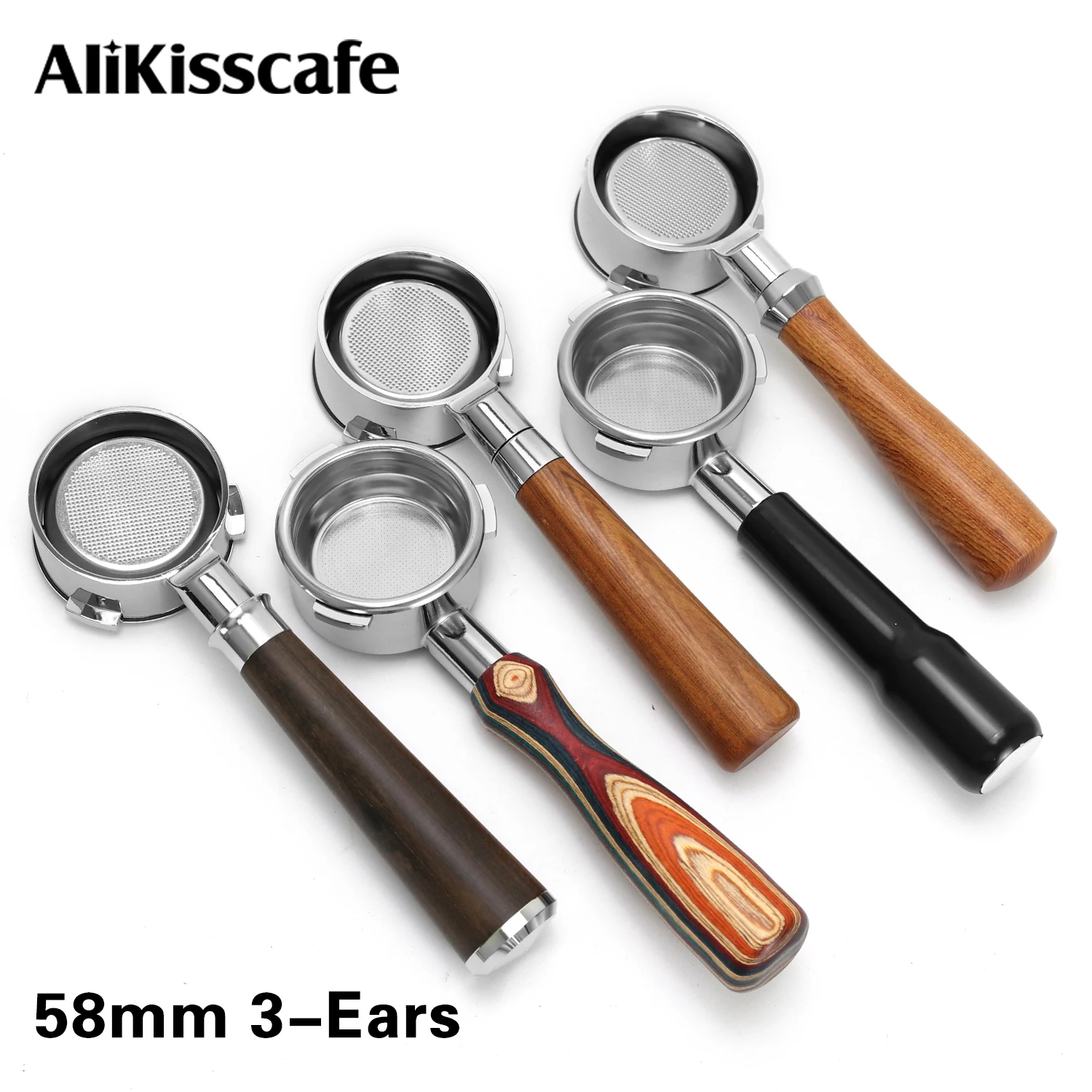 58mm Bottomless Portafilter 3Ear For Hibrew H7 H7a H10a Breville Barista Max Mini Sunbeam Coffee Tool Espresso Machine Accessory