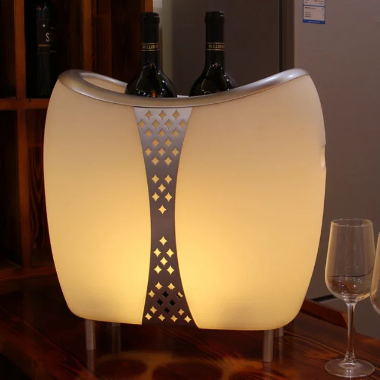 Luminous Ice Bucket Audio Wine Bucket Speaker Restaurant Cooler Bar Night Lamp Remote Control RGB Color Change Sound