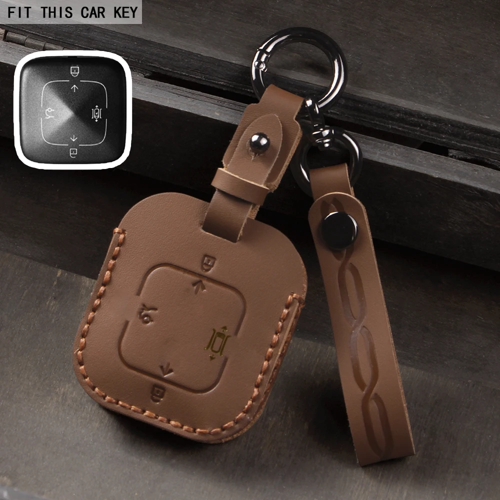 Leather Car Key Case Full Cover Shell Holder Protection For ZEEKR 001 007 ZEEKR 009 X 2023 2024 Car Accessories