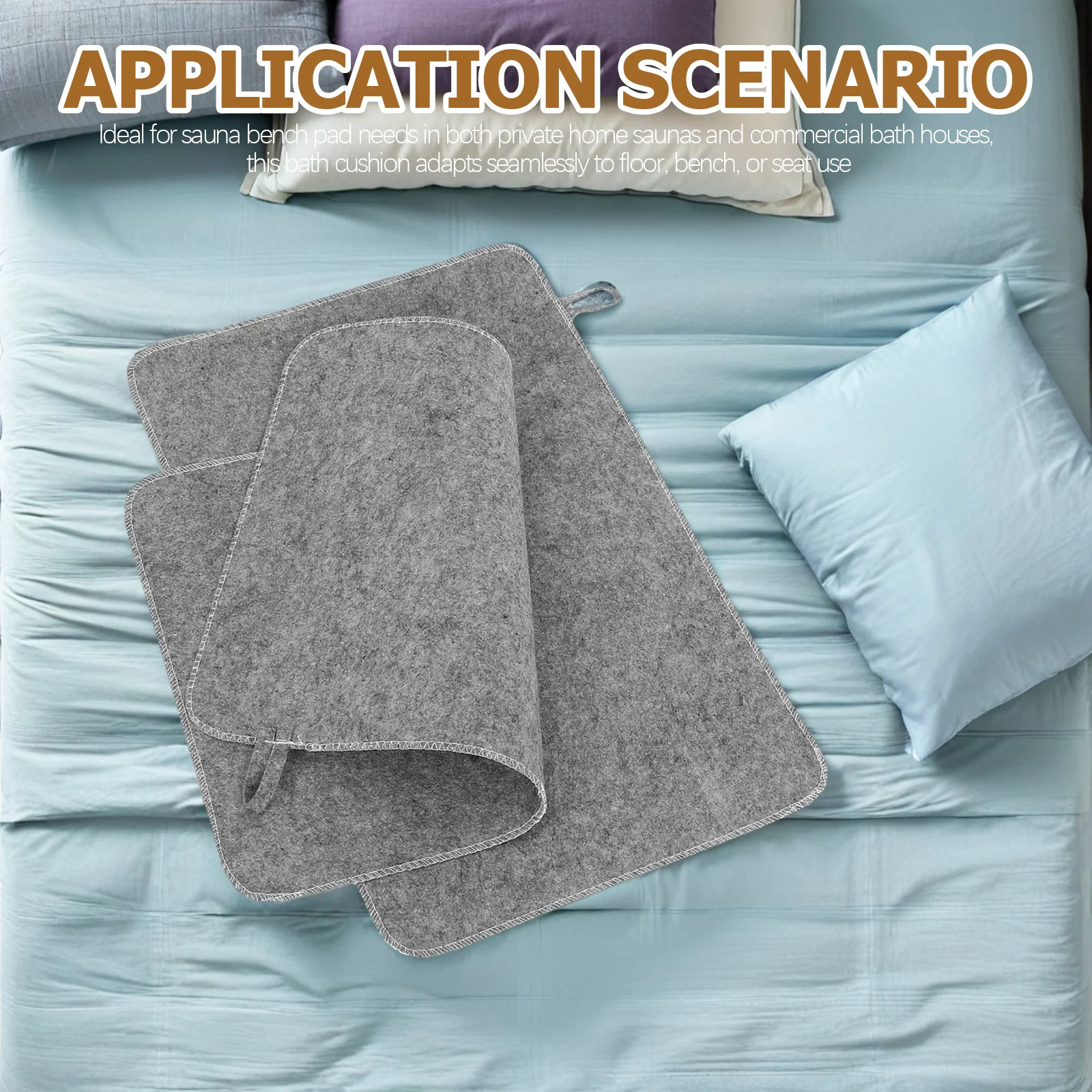 

5 Pcs Felt Heat Insulation Mat Floor Sauna Back Cushion for Bath Grey Quick Absorb Pad