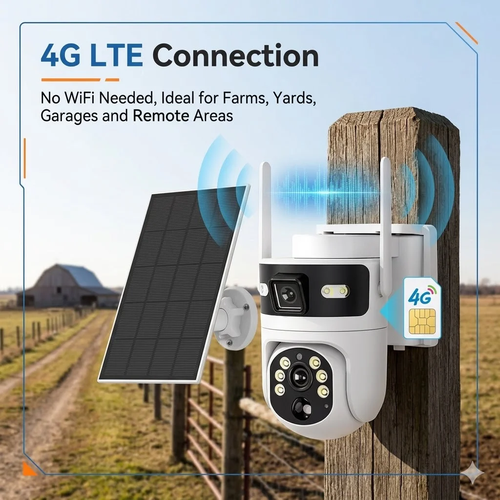 4K 8MP 4G LTE Solar Security C - Home Yard Security Cameras ulasan dan harga