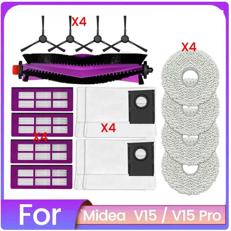 

Комплект аксессуаров A33F Trend (17 шт.) для робота-пылесоса Midea V15 / V15 Pro: сменные основные и боковые щетки, фильтры, салфетки для влажной уборки, мешки для сбора пыли