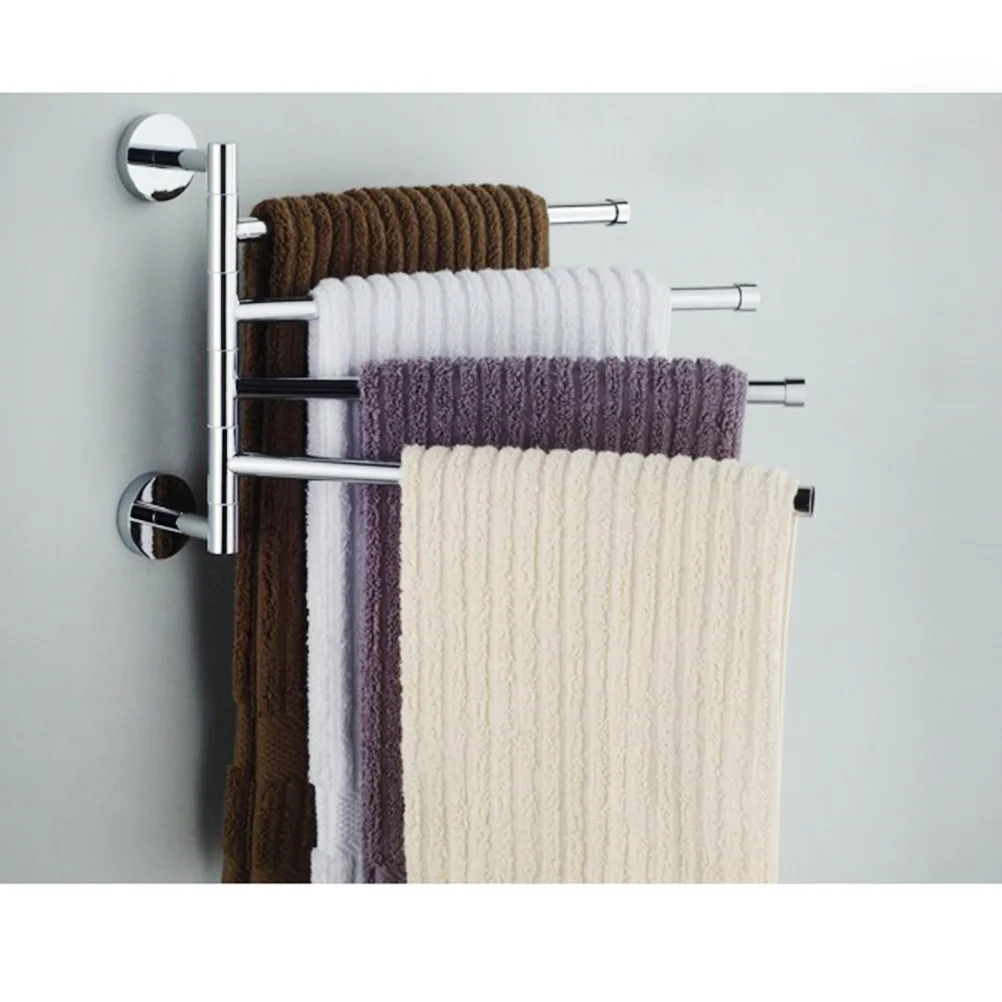 

Towel Stand Bath Holder Rack Stainless Steel Bathroom Accessories Swivel Silver