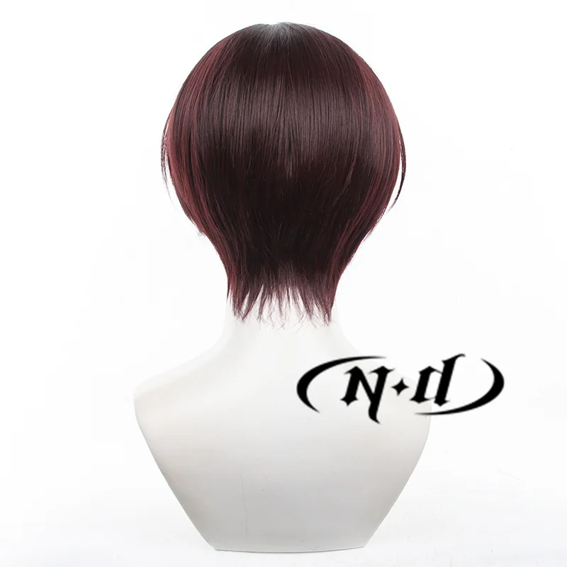 ND Hayato Suo Cosplay Wig Anime Wind Breaker Cosplay Brown Curtained Hair for Comic Con Halloween Heat Resistant Synthetic