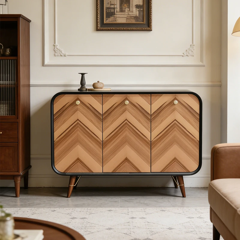 

Medieval style side cabinet, retro side cabinet, light luxury wabi-sabi locker, entrance console, movable baffle shoe cabinet