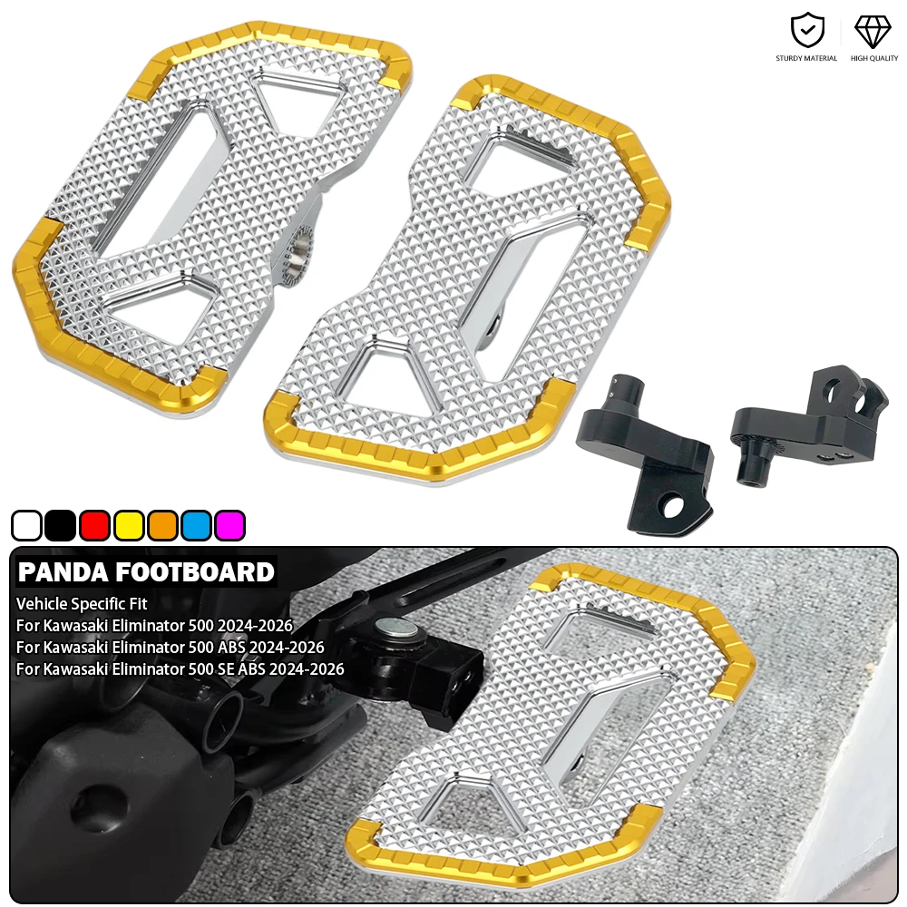 Panda Style Footrest Rider Footboard Driver Floorboard Wide Footpegs Fit For Kawasaki Eliminator 500 SE ABS 2024 2025 2026