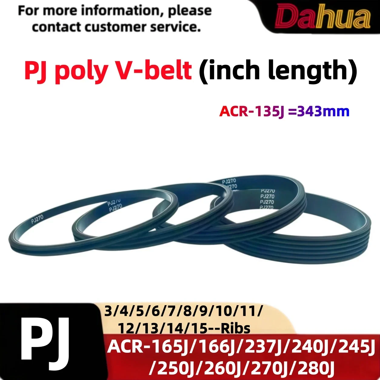 Rubber Imperial PJ Multi-Rib Belt 165PJ-280PJ 3-15 Ribs Serpentine Drive Belt for Washer Dryer Vacuum Mower Industrial Equipment