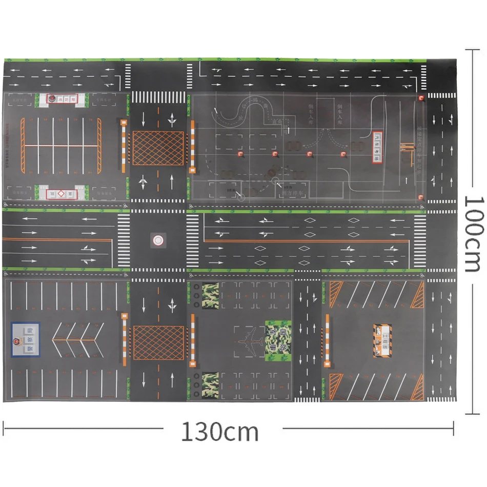 Tapis de circulation en plastique fin pour enfants, jouets Playvirus pour enfants, carte de stationnement simulée Lea, polymère de jeu pour bébé,