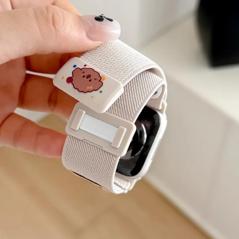 Bracelet magnétique chien mignon coréen pour bracelet de montre Ultra 42mm 46mm 49mm 41 45 42 40 44 Correa bande élastique d'été pour iwatch 10 9 8