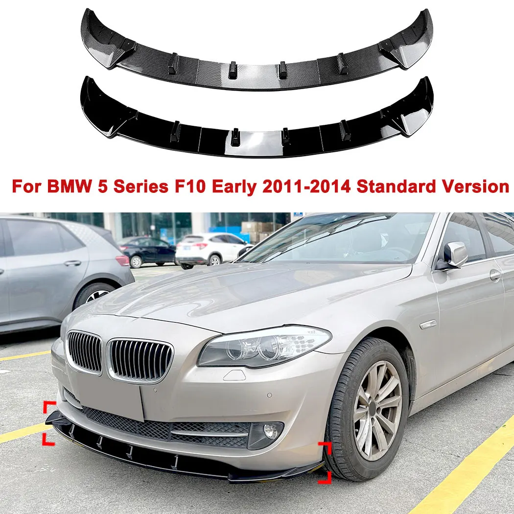 For BMW 5 Series F10 Early 2011-2014 Standard Version Car Three Stage Front Bumper Lip Spoiler Splitter Lower Chin Canard Lip