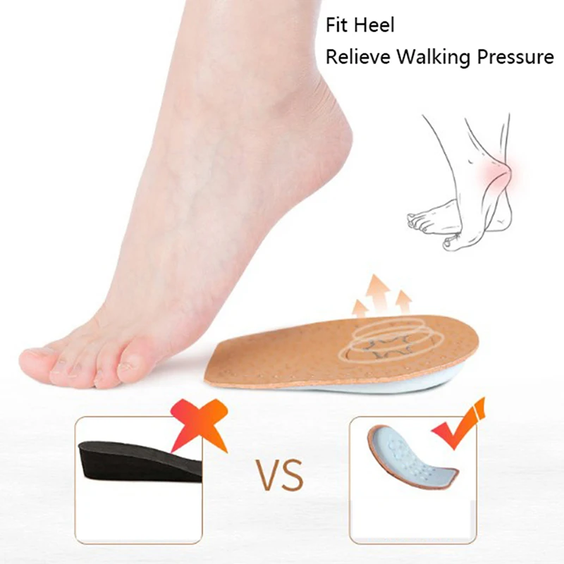 2pcs Leather Shoes Pads Cushion Heel Cup Insoles Massager Inserts Heel Pain Spur Latex Feet Care Women Heel Cushion Inserts Sole