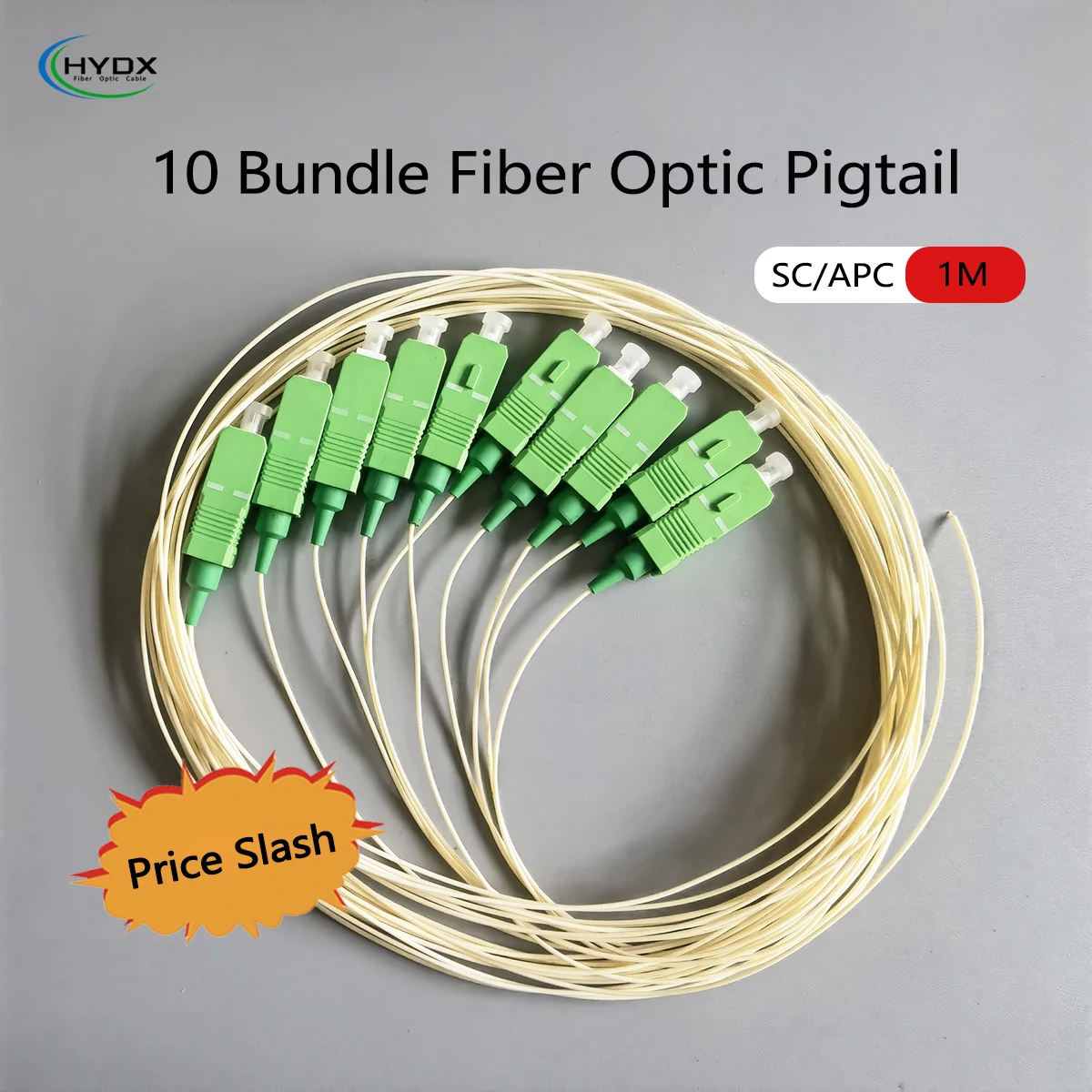 

SC/APC 10Bundles Fiber Pigtail Single Mode 9/125μm length1m Core Diameter 0.9mm Indoor FTTH Fiber Pigtail Cable High Quality