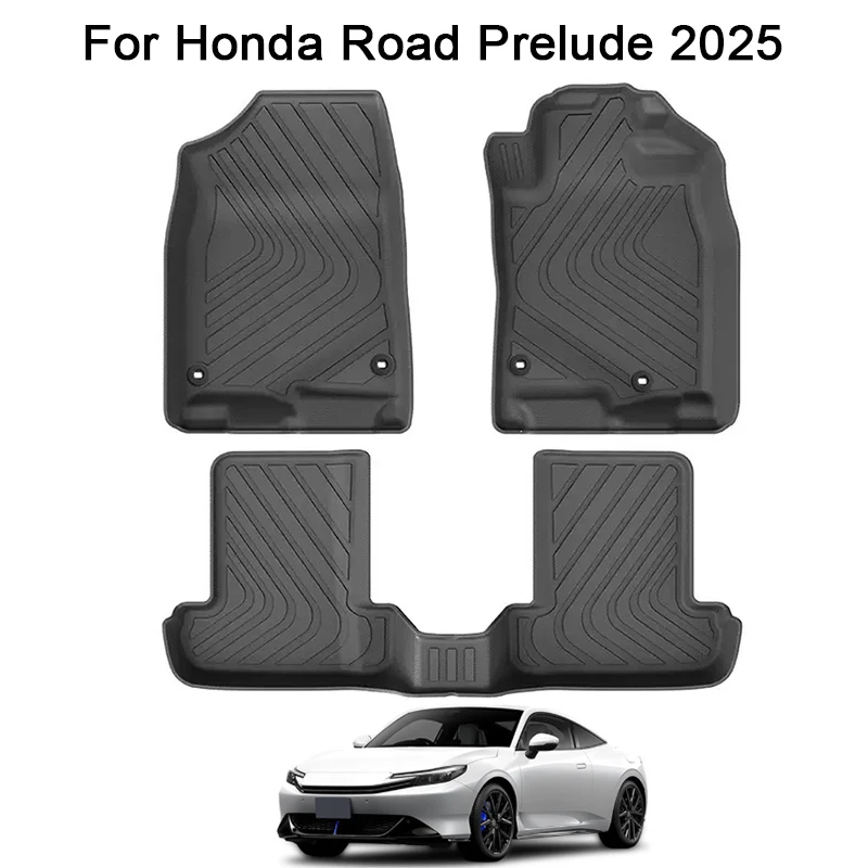 

Right Drive for Honda Road Prelude 2025 Car Floor Mats Cargo Liner Trunk Pad TPE 3D Foot Mat Waterproof Accessories BLACK