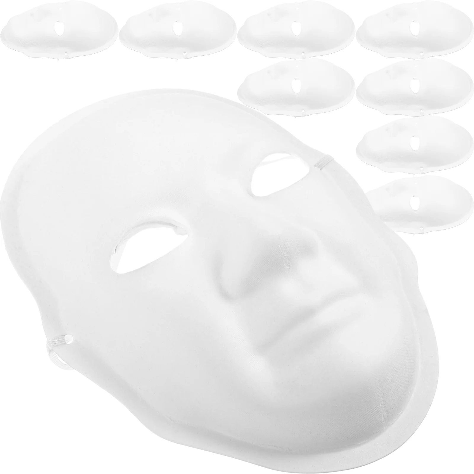 

10 Pcs Hand Painted Mask Face Masks Blank Full Paintable Men Paper DIY Women Man Male