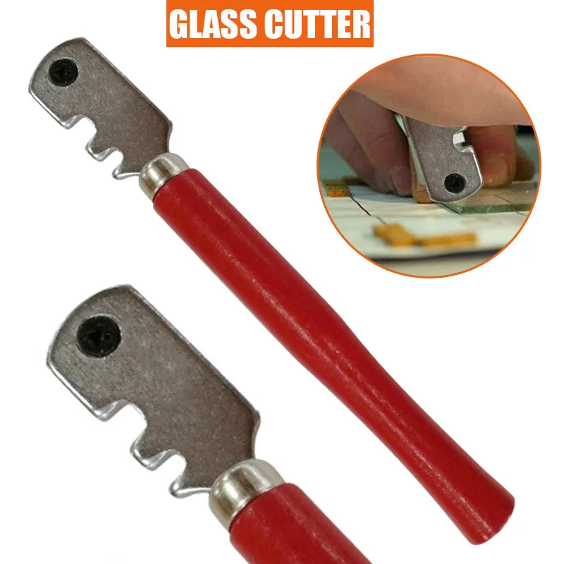 New Craft Glazing Cutting Hand Tool Glass Cutter Diamond Tip Rolling 6 Wheels